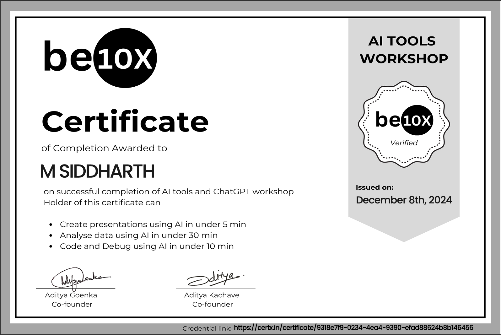 AI Tools Certificate